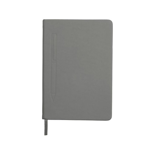 Блокнот А5 "Magnet" 14,3*21 с магнитным держателем для ручки, серый