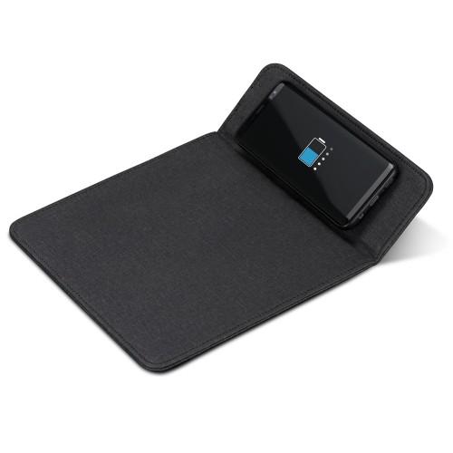 Коврик для мыши с беспроводной зарядкой "Mist", темно-серый (Р)