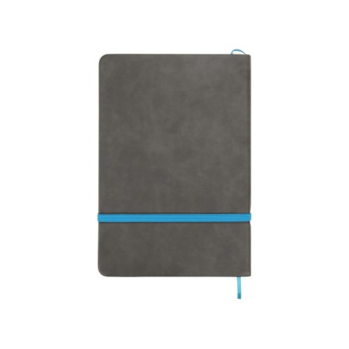 Блокнот «Color» линованный А5 в твердой обложке с резинкой, серый/синий