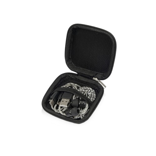 Набор с наушниками и зарядным кабелем 3-в-1 "In motion", серый