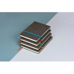 Блокнот «Color» линованный А5 в твердой обложке с резинкой, серый/оранжевый (P)