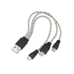 Набор с наушниками и зарядным кабелем 3-в-1 "In motion", серый