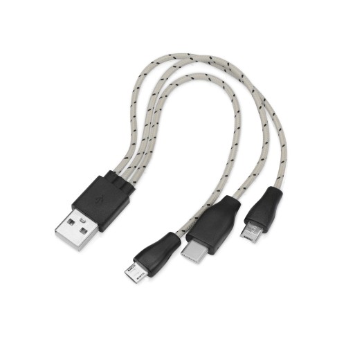 Набор с наушниками и зарядным кабелем 3-в-1 "In motion", серый