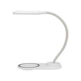 Настольный светильник с беспроводной зарядкой "Flamp", белый