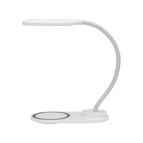 Настольный светильник с беспроводной зарядкой "Flamp", белый