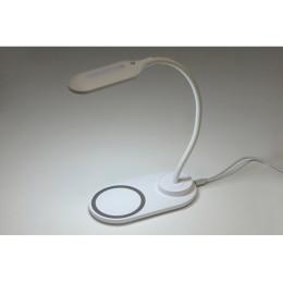 Настольный светильник с беспроводной зарядкой "Flamp", белый