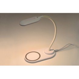 Настольный светильник с беспроводной зарядкой "Flamp", белый