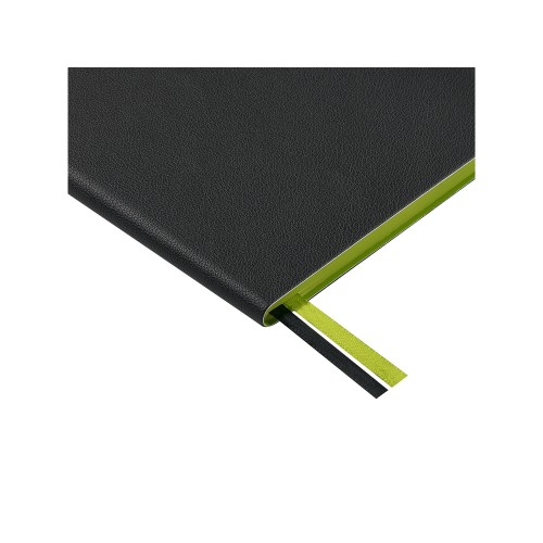 Блокнот А5 "Boston", черный с салатовым срезом