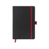 Блокнот "ColorNote Black", твердая обложка A5, 80 листов, черный с красным (Р)
