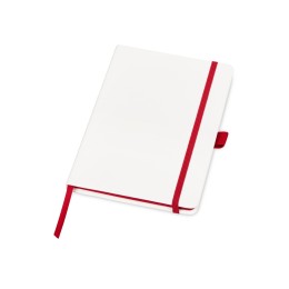 Блокнот "ColorNote White", твердая обложка A5, 80 листов, белый с красным