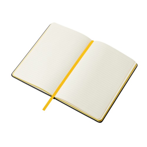 Бизнес блокнот "Bossy Junior" с цветным срезом, твердая обложка, 96 листов, черный и желтый