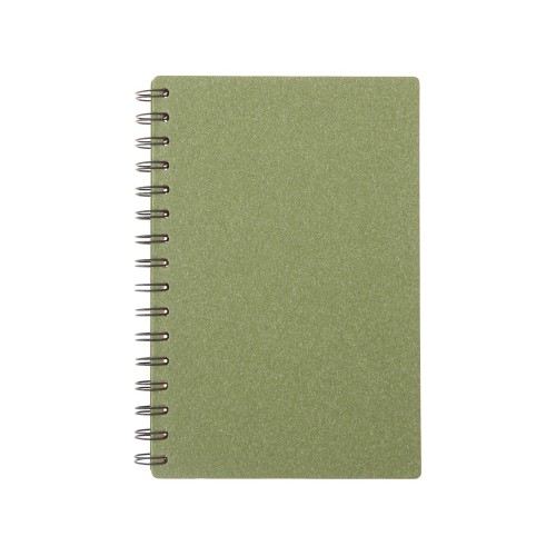 Блокнот на спирали в картонной обложке с переработанной бумагой "Mania", зеленый