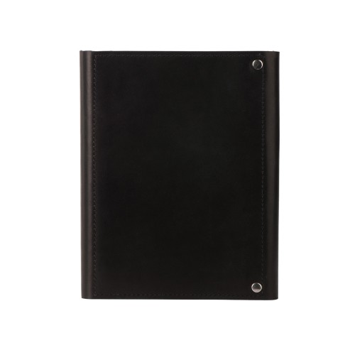 Блокнот кожаный А5 на кольцах, черный