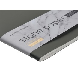 Тетрадь с каменной бумагой А5 "Carrara" 40 л., линейка, серый