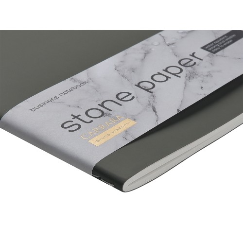 Тетрадь с каменной бумагой А5 "Carrara" 40 л., линейка, серый