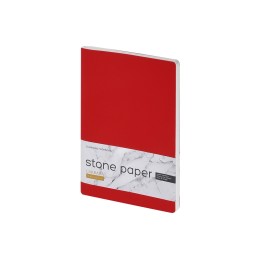 Тетрадь с каменной бумагой А5 "Carrara" 40 л., линейка, красный
