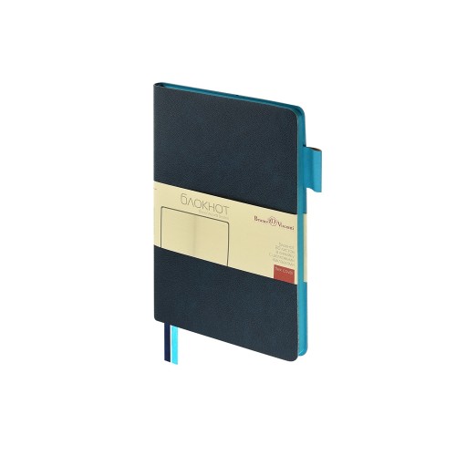 Блокнот А5 "Boston", темно-синий с голубым срезом