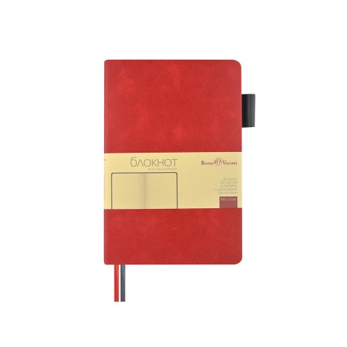 Блокнот А5 "Boston", красный с серым срезом