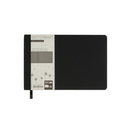 Скетчбук "Sketch & Art" в мягком переплете 210х140 мм, 48 л. черной бумаги 200 гр., черный