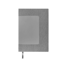Бизнес блокнот "Supreme" с вставкой из софт-тача, гибкая обложка, 128 листов, серый