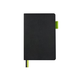 Блокнот А5 "Boston", черный с салатовым срезом