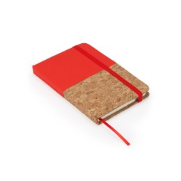 Блокнот А6 "Ирис" с комбинированной обложкой, натуральный/красный