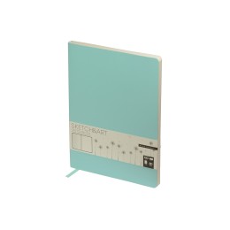 Скетчбук "Sketch & Art" в мягком переплете 179х250 мм, 80 л. бежевой бумаги 100 гр., мятный