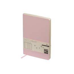 Скетчбук "Sketch & Art" в мягком переплете 140х210 мм, 100 л. бежевой бумаги 100 гр., розовый