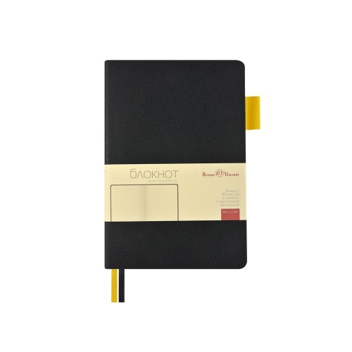 Блокнот А5 "Boston", черный с желтым срезом