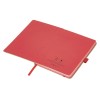 Блокнот A5 "Sevilia Color", твердая обложка из крафта, 80 листов, цветной срез и форзац, натуральный/красный
