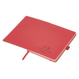 Блокнот A5 "Sevilia Color", твердая обложка из крафта, 80 листов, цветной срез и форзац, натуральный/красный
