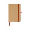 Блокнот A5 "Sevilia Color", твердая обложка из крафта, 80 листов, цветной срез и форзац, натуральный/красный