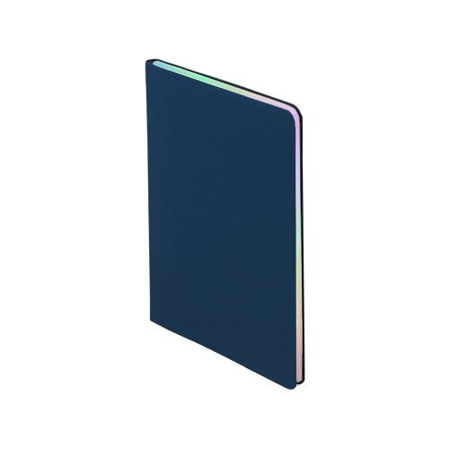 Блокнот А5 в гибкой обложке "Fellini" с голографическим срезом, темно-синий