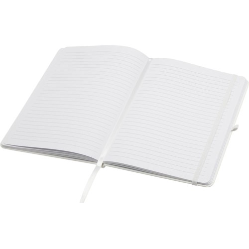 Teak блокнот А5 из переработан. материала в твердой обложке с линован. страницами - Белый