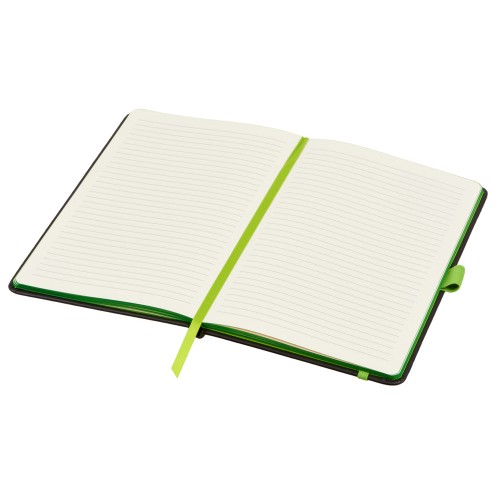 Блокнот "ColorNote Black", твердая обложка A5, 80 листов, черный с зеленым яблоком