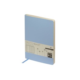 Скетчбук "Sketch & Art" в мягком переплете 140х210 мм, 100 л. бежевой бумаги 100 гр., голубой