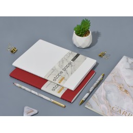 Тетрадь с каменной бумагой А5 "Carrara" 40 л., линейка, белый