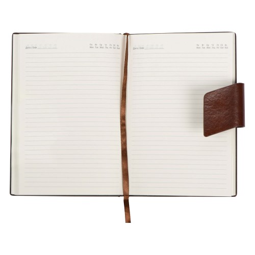 Бизнес блокнот А5 "Monoi" с клапаном, твердая обложка, 128 листов, коричневый