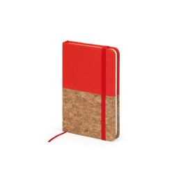 Блокнот А6 "Ирис" с комбинированной обложкой, натуральный/красный