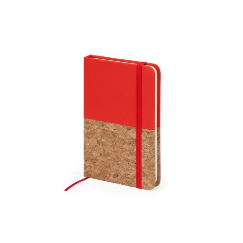Блокнот А6 "Ирис" с комбинированной обложкой, натуральный/красный