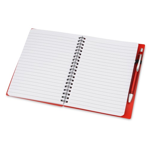 Блокнот "Контакт" с ручкой, красный