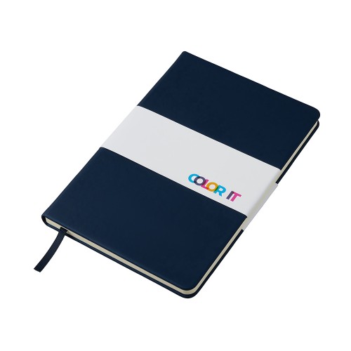Бизнес-блокнот "С3" софт-тач с магнитом, твердая обложка, 96 листов, темно-синий