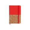 Блокнот А6 "Ирис" с комбинированной обложкой, натуральный/красный