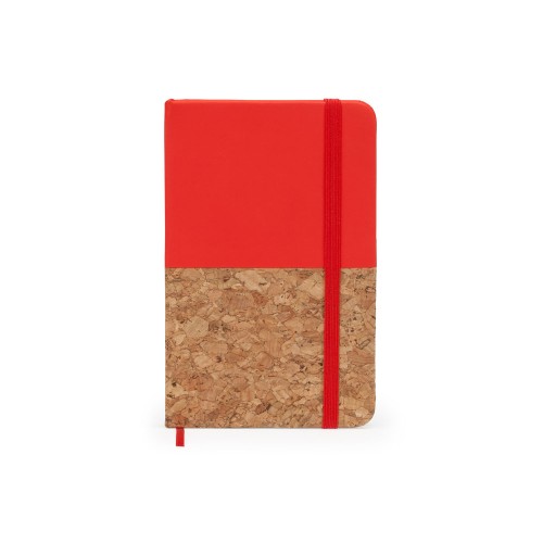 Блокнот А6 "Ирис" с комбинированной обложкой, натуральный/красный