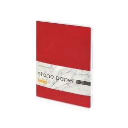 Тетрадь с каменной бумагой А5 "Carrara" 40 л., линейка, бордовый