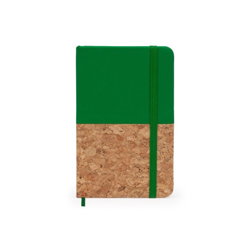 Блокнот А6 "Ирис" с комбинированной обложкой, натуральный/зеленый