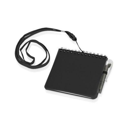 Блокнот А6 "Журналист" с ручкой, черный (Р)