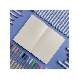 Скетчбук "Sketch & Art" в мягком переплете 140х210 мм, 100 л. бежевой бумаги 100 гр., голубой