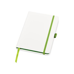 Блокнот "ColorNote White", твердая обложка A5, 80 листов, белый и зеленое яблоко