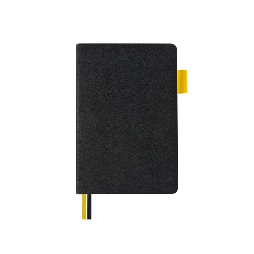 Блокнот А5 "Boston", черный с желтым срезом